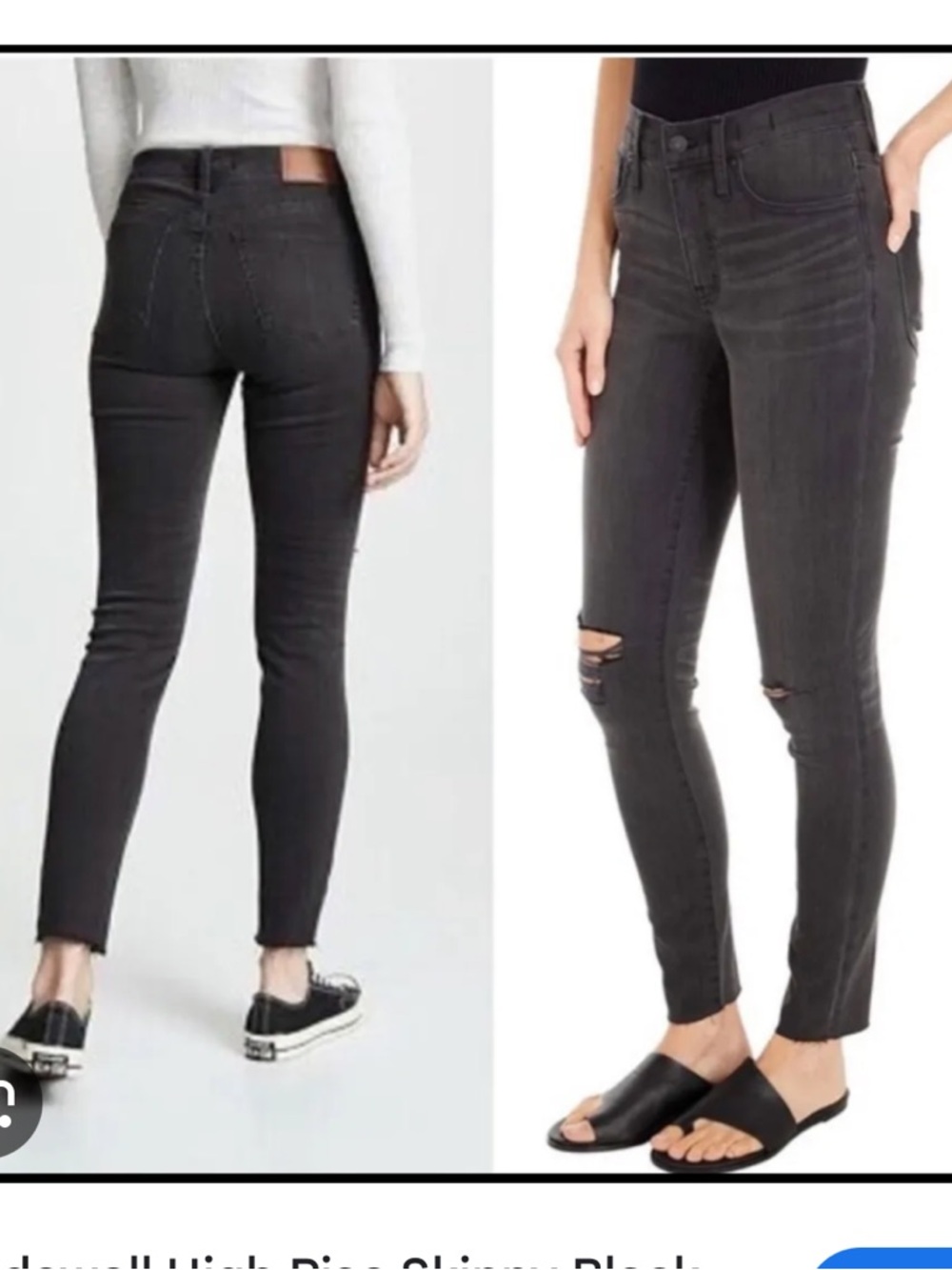 Madewell Petite Curvy High-Rise Skinny Jeans in Black Sea